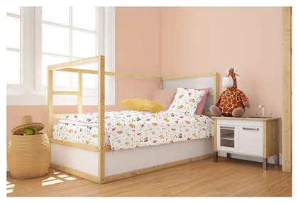 Βρεφική Παπλωματοθήκη Bebe White-pink 120x160εκ. Dimcol