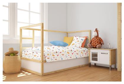 Βρεφική Παπλωματοθήκη Bebe White-sky Blue 120x160εκ. Dimcol