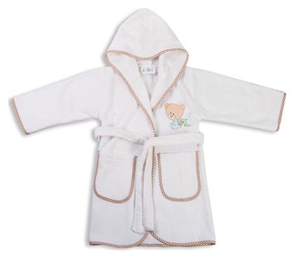 Βρεφικό Μπουρνούζι με Κουκούλα Happy Bears 02 21 White Dimcol