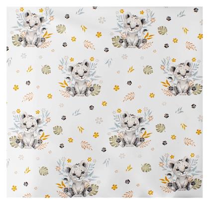 Βρεφικό Σεντόνι Κούνιας Βαμβακερό Lion Cub 531 80x110εκ. Dimcol