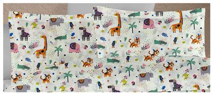 Zoo Παιδική Μαξιλαροθήκη από 100% Βαμβάκι 50x70εκ. White-Multi Dimcol
