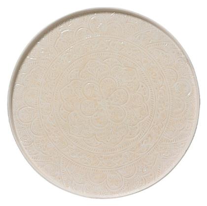 Δισκος Μεταλλικος Λευκος Επικαλυμμενος Διαφανο Σμαλτο 60cm 60x60x3cm Μονόχρωμο Kaeming - Kaemingk