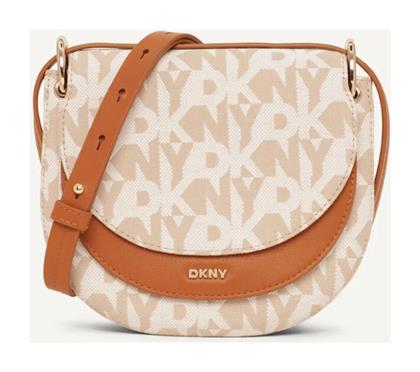 Δερμάτινη Γυναικεία Τσάντα Χειρός Μπεζ DKNY