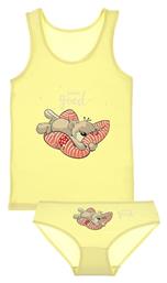 Παιδικό Σετ Βρακάκι με Φανελάκι Κίτρινο 2τμχ Donella