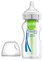 Dr. Brown's Options+ Wide Neck Γυάλινο με Θηλή Σιλικόνης για 0+ μηνών 270ml - Dr Browns