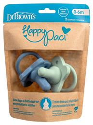Dr. Brown's Πιπίλες Σιλικόνης Πολύχρωμο για 0-6 μηνών 2τμχ - Dr Browns