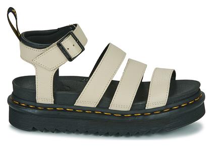 Dr. Martens Blaire Δερμάτινα Γυναικεία Σανδάλια Flatforms σε Μπεζ Χρώμα - Dr Martens