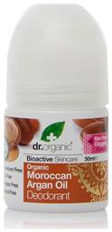 Dr.Organic Moroccan Argan Oil Φυσικό Αποσμητικό σε Roll-On Χωρίς Αλουμίνιο 50ml - Dr Organic