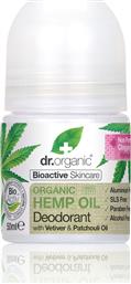 Dr.Organic Hemp Oil Φυσικό Αποσμητικό σε Roll-On Χωρίς Αλουμίνιο 50ml