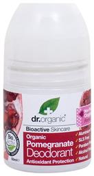Dr.Organic Pomegranate Φυσικό Αποσμητικό σε Roll-On Χωρίς Αλουμίνιο 50ml - Dr Organic