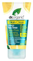 Dr.Organic Skin Clear Organic Tea Tree Deep Gel Καθαρισμού Προσώπου 125ml - Dr Organic