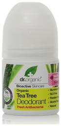 Dr.Organic Tea Tree Φυσικό Αποσμητικό σε Roll-On Χωρίς Αλουμίνιο 50ml - Dr Organic