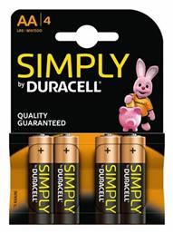 Simply Αλκαλικές Μπαταρίες AA 1.5V 4τμχ Duracell