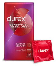 Durex Προφυλακτικά Sensitive Extra Lube Λεπτά 12τμχ