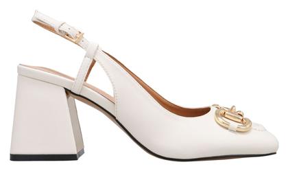 E45-19191 Slingback Envie - Off White - Οικολογικο Δερμα - Envie Shoes