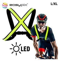 Spectrum Led Vest Γιλέκο Ασφαλείας Ποδηλασίας Κίτρινο L/XL EasyPix
