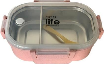 Ecolife Δοχείο Φαγητού Πλαστικό Light Pink Κατάλληλο για Φούρνο Μικροκυμάτων 900ml από το Plus4u