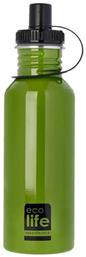 Green Sport Ανοξείδωτο Παγούρι 600ml Πράσινο Ecolife