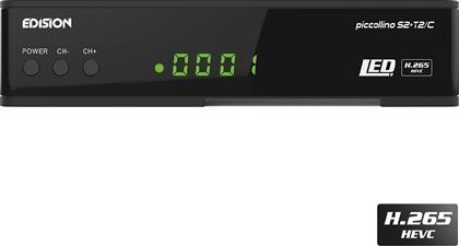 Edision Δορυφορικός Αποκωδικοποιητής Piccollino Full HD (1080p) DVB-C / DVB-S2 / DVB-T2 με Λειτουργία Εγγραφής PVR σε Μαύρο Χρώμα από το e-shop