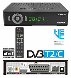 Ping T2/C Ψηφιακός Δέκτης Mpeg-4 Full HD (1080p) με Λειτουργία PVR (Εγγραφή σε USB) Σύνδεσεις SCART / HDMI / USB Edision