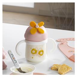 Εκπαιδευτικό Μπιμπερό Πλαστικό με Λαβές Ροζ για 6m+ 240ml - Spitishop