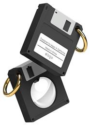 Floppy Disk Case Θήκη Μπρελόκ Σιλικόνης για AirTag σε Μαύρο χρώμα Elago