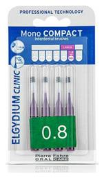 Clinic Mono Compact Μεσοδόντια Βουρτσάκια 0.8mm Μωβ 4τμχ Elgydium