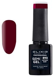 Semi Gel Ημιμόνιμο Βερνίκι Νυχιών 593 Antique Ruby 5ml 542-593 Elixir