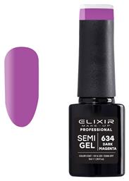 Ημιμόνιμο Βερνίκι Νυχιών Semi Gel 634 Dark Magenta 5ml Elixir