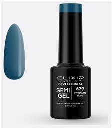 Ημιμόνιμο Βερνίκι Νυχιών Semi Gel 679 Prusian Blue 5ml Elixir