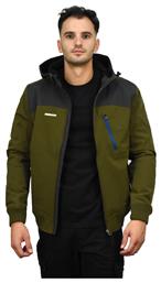 Emerson 202.EM10.127 Ανδρικό Χειμωνιάτικο Μπουφάν Bomber Αδιάβροχο και Αντιανεμικό Olive από το Athletix