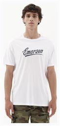 Ανδρικό T-shirt Λευκό με Στάμπα Emerson