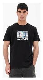 Ανδρικό T-shirt Μαύρο με Λογότυπο Emerson