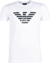 Emporio Armani Ανδρικό T-shirt Λευκό με Λογότυπο από το Spartoo