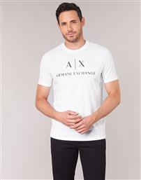 Emporio Armani Ανδρικό T-shirt Λευκό με Λογότυπο από το Spartoo