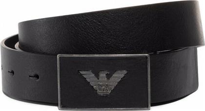 Ανδρική Ζώνη Δερμάτινη Μαύρη Emporio Armani