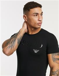 Emporio Armani Καλοκαιρινή Ανδρική Μπλούζα Πιτζάμας Μαύρη από το Asos