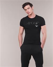 Emporio Armani Ανδρικό T-shirt Μαύρο με Λογότυπο από το Spartoo