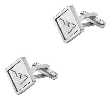 Eagle Logo Μανικετόκουμπα από Ατσάλι σε Ασημί Χρώμα Emporio Armani