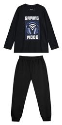 Παιδική Πιτζάμα Χειμωνιάτικη Βαμβακερή Μαύρη Gaming Mode Energiers