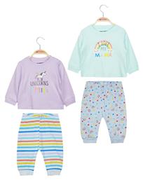 Παιδική Πιτζάμα Χειμωνιάτικη Βαμβακερή Πολύχρωμη Unicorn Energiers