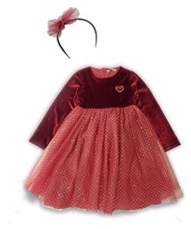 Παιδικό Φόρεμα Βελούδινο Μπορντό Energiers