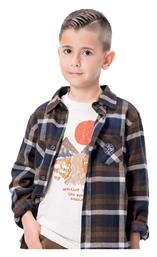 Παιδικό Καρό Πουκάμισο Μακρυμάνικο Καφέ Energiers