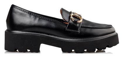 Δερμάτινα Γυναικεία Μοκασίνια σε Μαύρο Χρώμα Envie Shoes