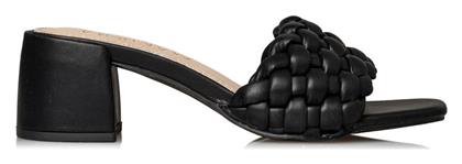 Mules με Χοντρό Χαμηλό Τακούνι σε Μαύρο Χρώμα Envie Shoes