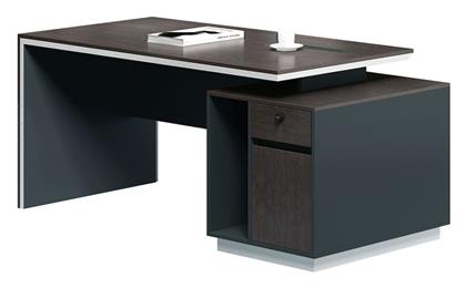 Επαγγελματικό Γραφείο Advance 160x80x75εκ. Σκούρο Καρυδί / Sky Grey - Woodwell
