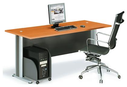Επαγγελματικό Γραφείο Basic 180x80x75εκ. Γκρι / Κερασί - Woodwell