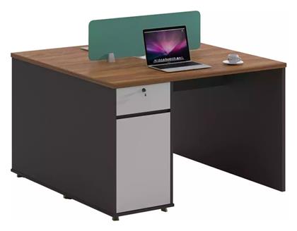 Επαγγελματικό Γραφείο Dakota 120x120x76εκ. Καρυδί-ανθρακί - Pakketo