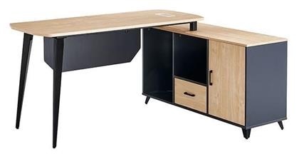 Επαγγελματικό Γραφείο Γωνία,y75x120x60-y64,5x120x40 Μαύρη Οακ Απόχρωση - Next
