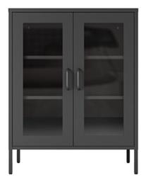 Επιδαπέδια Βιτρίνα από Μέταλλο με Τζάμι Μαύρη 80x35x102cm 32835-09---2 - Next